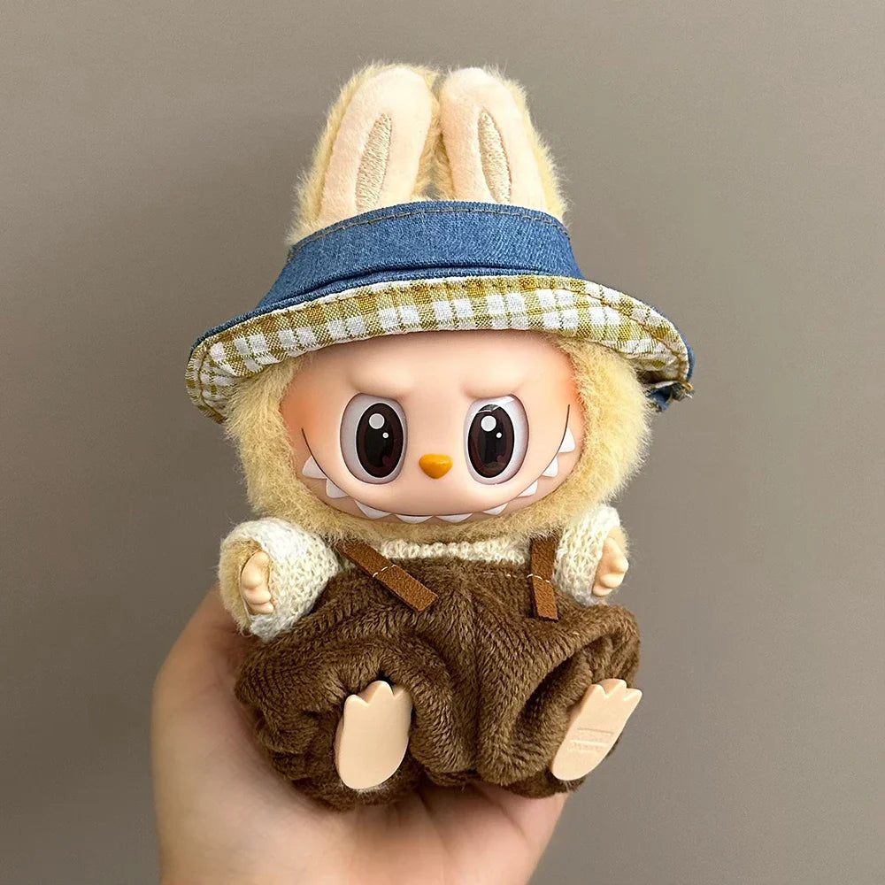 Labubu Doll Clothes & Accessories — Designer Outfit for 17cm V1/V2/V3 Pendants, Cute Fashion Birthday Gift (No Shoes)