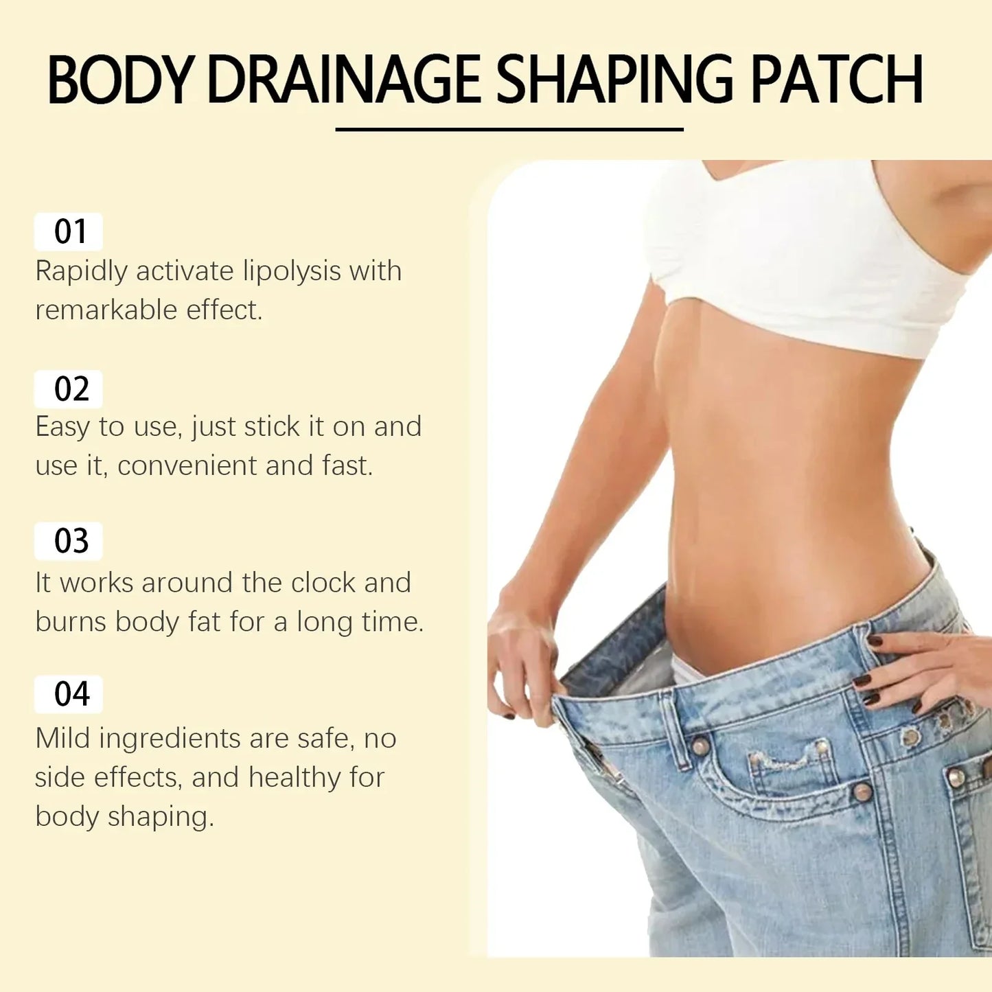 Body Shaping Fat Burning Patches — Lymphatic Slimming Stickers for Stomach & Belly, Female & Male
