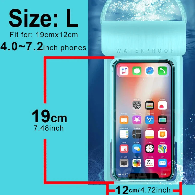 IPX8 Universal Waterproof Phone Pouch – Dry Bag Case for iPhone 16/17 Pro Max, Xiaomi, Samsung