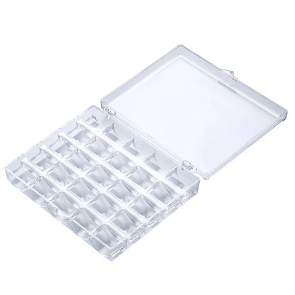 25-Spool Bobbin Storage Box - Plastic Sewing Machine Bobbin Case & Organizer