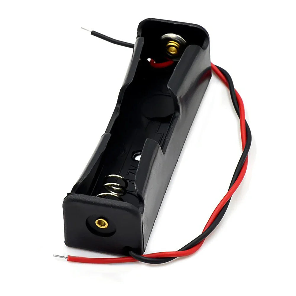 10-in-1 Plastic 18650 Battery Holder — 1/2/3/4 Slot Storage Box with Wire Lead for 3.7V 18650 Batteries