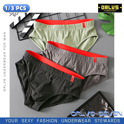 Men’s Cotton Briefs with Convex Pouch – Low Rise Breathable Solid Color Underwear (1/3PCS Pack) Comfortable Youth Fit