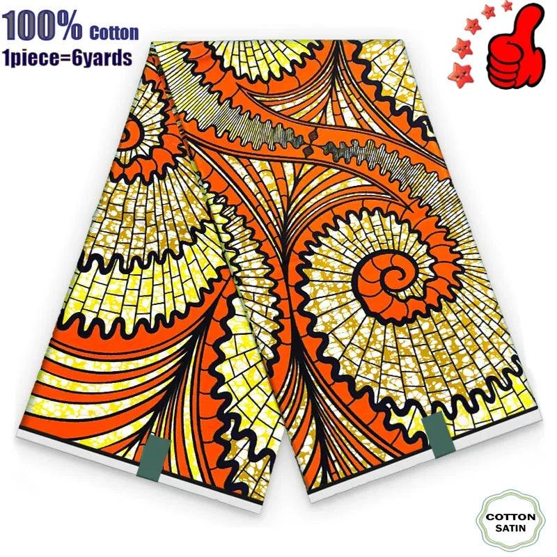 African Real Wax Fabric - High Quality 100% Cotton Ankara Pagne for Women’s Dresses
