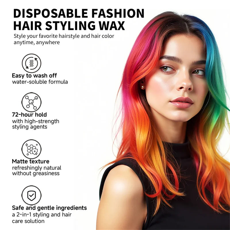13-Color Halloween Hair Wax – 50g/120g DIY Temporary Hair Dye Cream for Men & Women, Party, Cosplay & Daily Use