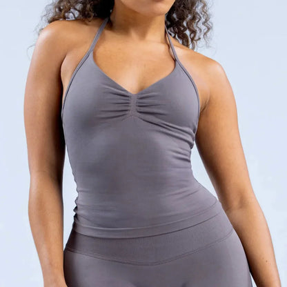 NCLAGEN Impact Longline Strappy Sports Top – Women's Yoga Vest, Open Back Gym Bra for Running & Workout
