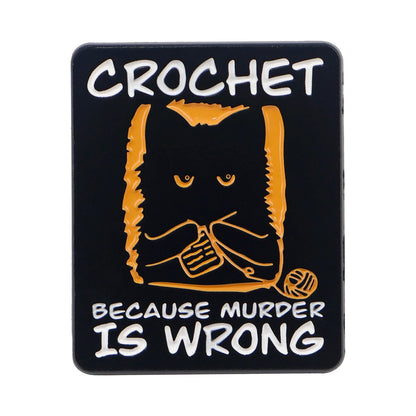 Cute Black Cat Enamel Pin - Crochet Style Brooch Badge for Backpack Hat Collar Lapel Cosplay Accessories Gift