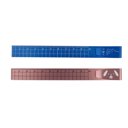 2PCS Metal Bookmark Ruler - 10cm Aluminum Double-Sided Metric Measuring Scale Tool