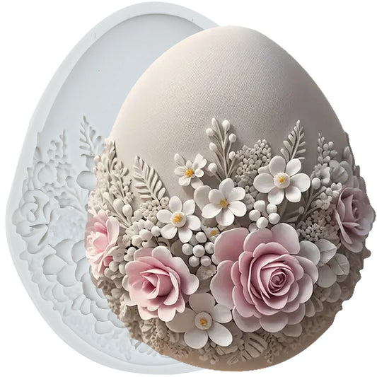 Easter Silicone Molds – Egg & Flower Fondant, Cake Decorating, Cupcake Topper, Chocolate, Candy, and Resin Craft Mold
