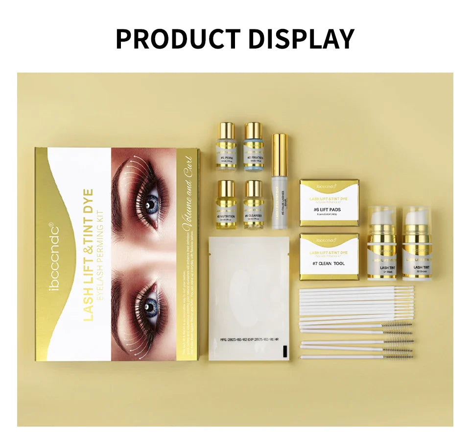 Professional Semi-Permanent Brow & Lash Lift Kit – Brow Lamination, Eyelash Perming & Tinting Makeup Set