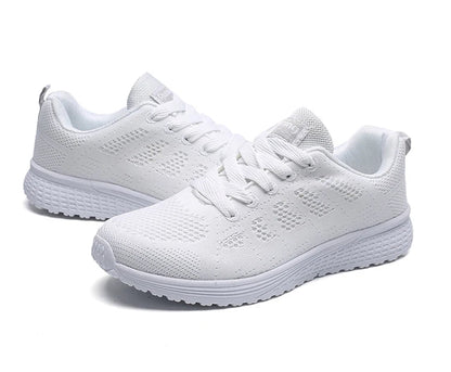 Women's Lightweight Lace-Up Flats – Fashionable Round Toe Nurse Sneakers, Comfortable Walking Shoes, Plus Size Available