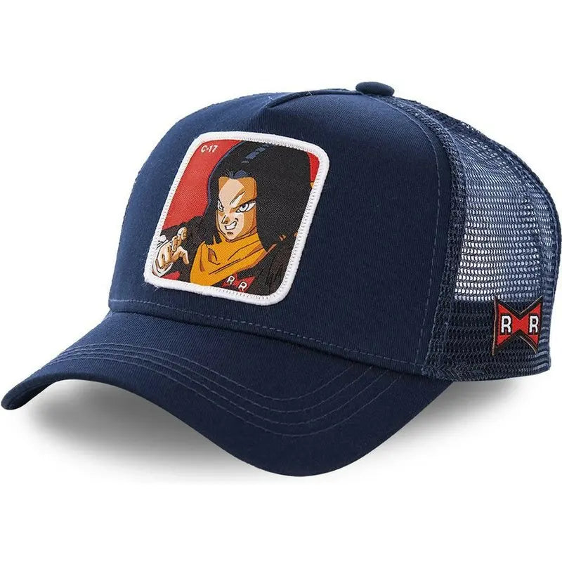 Dragon Ball Son Goku Embroidered Cap - Adjustable Hip Hop Trucker Mesh Sun Visor Hat for Men & Travel
