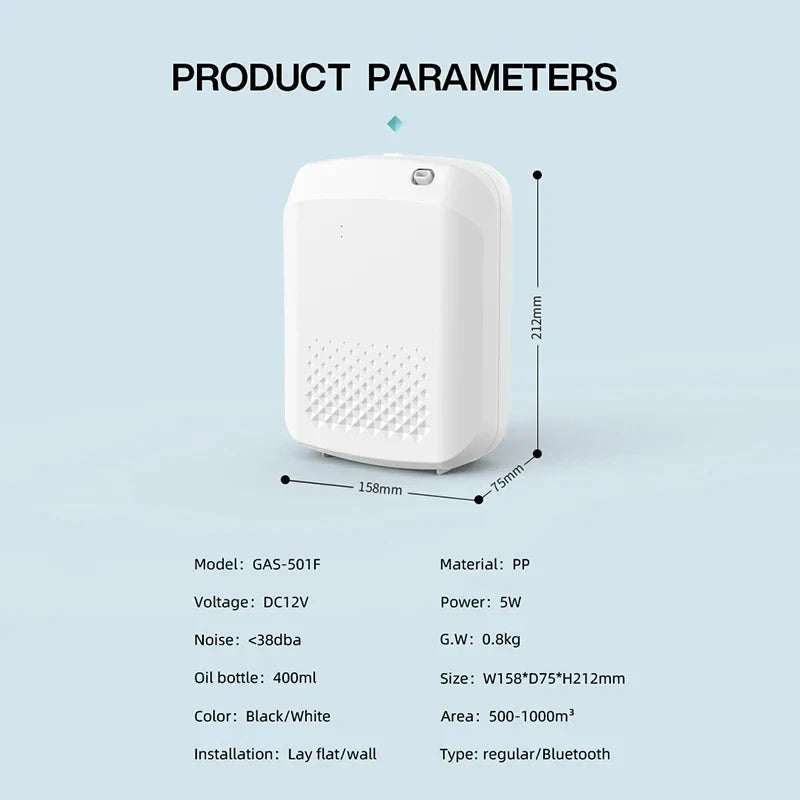 Waterless Fragrance Diffuser – 300ml WIFI-Controlled Air Freshener with Timer | Smell Distributor for Home & Hotel