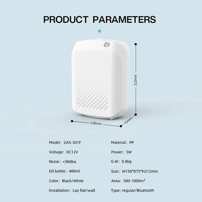 Waterless Fragrance Diffuser – 300ml WIFI-Controlled Air Freshener with Timer | Smell Distributor for Home & Hotel