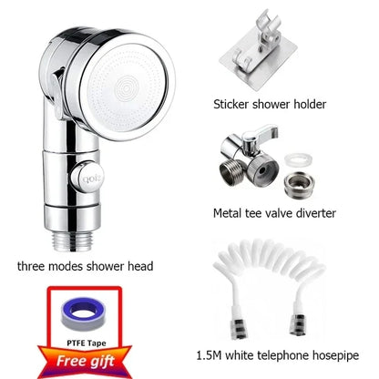 New Handheld Faucet Diverter Valve Set – Adjustable Shower Head Adapter for Home Bathroom & Kitchen Faucets