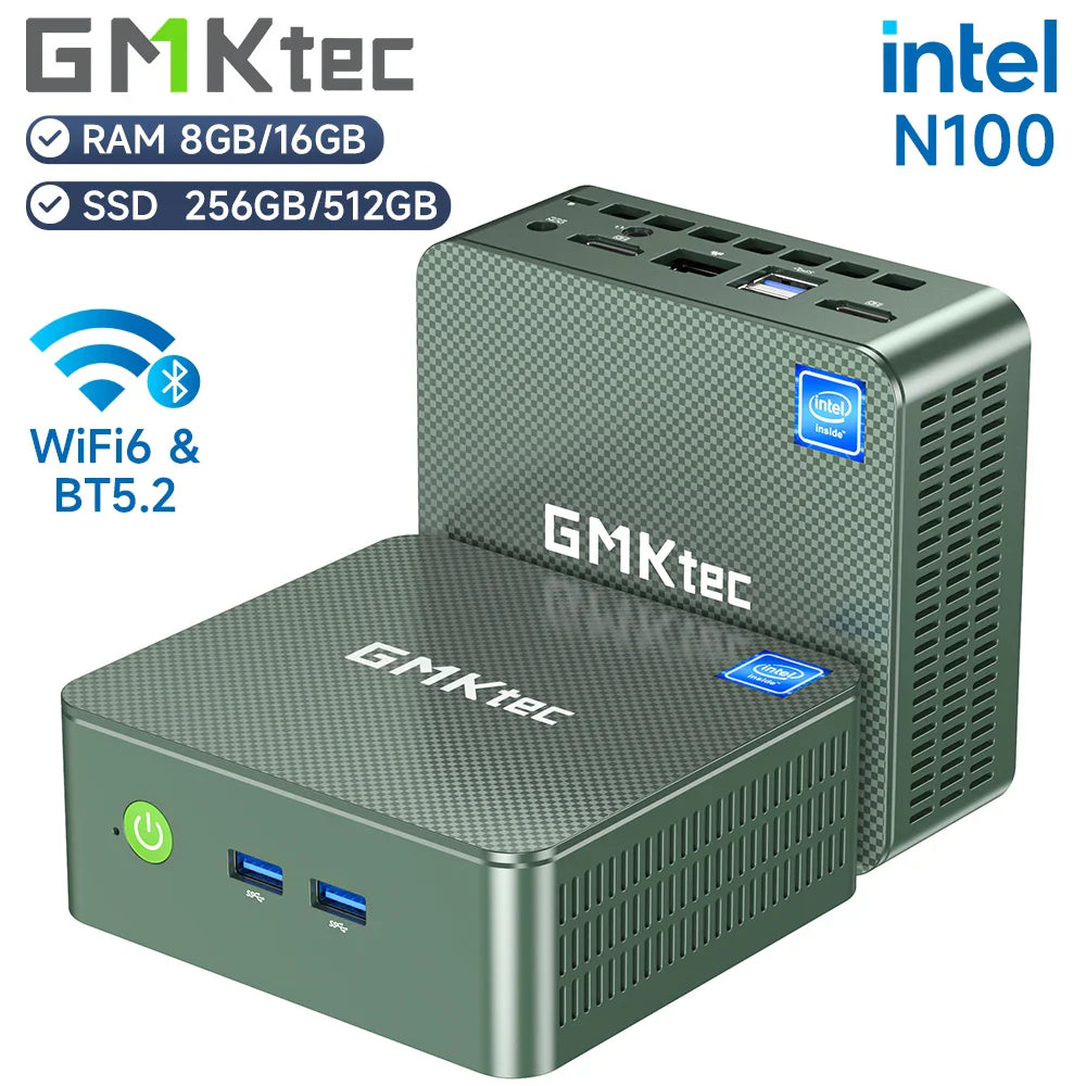GMKtec G3 Mini PC – Intel Alder Lake N100, Windows 11 Pro, 8/16GB RAM, 256/512GB SSD, WiFi 6 & BT5.2 Desktop Computer