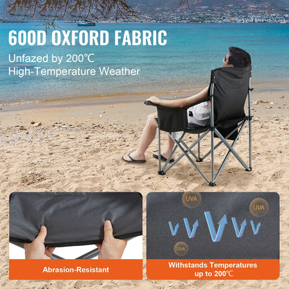 Outdoor Folding Camping Chair — Ultralight Portable Beach, Hiking, Picnic & Fishing Seat, 350lbs Load Capacity