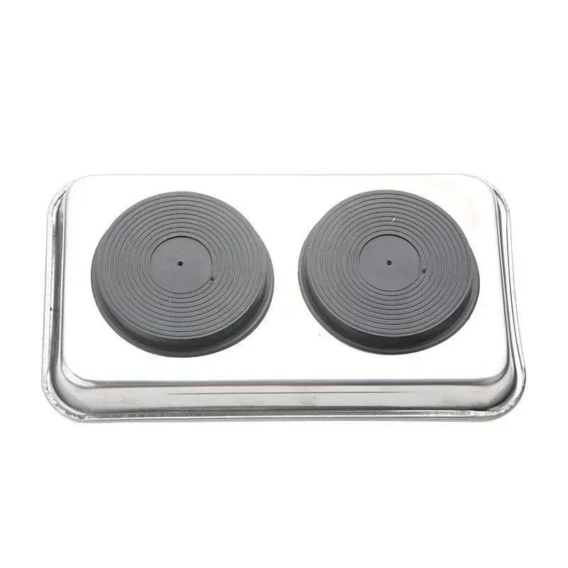 Magnetic Stainless Steel Parts Tray - Round & Square Bowl Organizer for Screws, Nuts, Bolts and Small Parts Storage