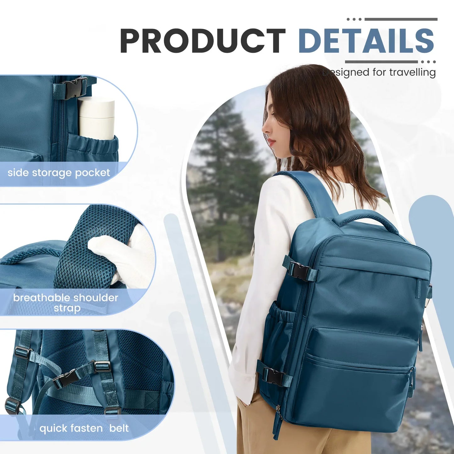 Ryanair Cabin Bag 40x20x25 — Men’s Air Vacuum Compression Laptop Backpack with 42x29x15 Vacuum Clothing Storage Bag