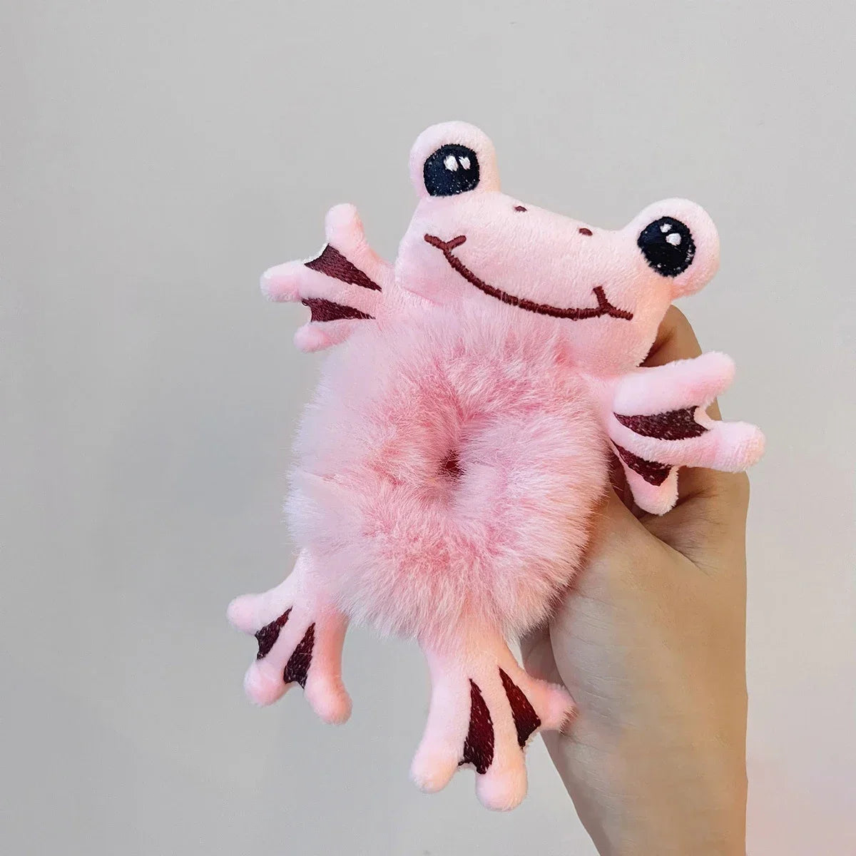 Frog Plush Hair Tie - Cute Green Frog Scrunchie for Women and Girls, Ponytail and Bun Accessory