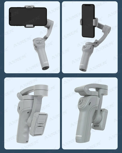 3 Axis Handheld Gimbal Stabilizer with Fill Light – Smartphone Stabilizer for iPhone & Android, Face Tracking, TikTok, Vlog – HQ6