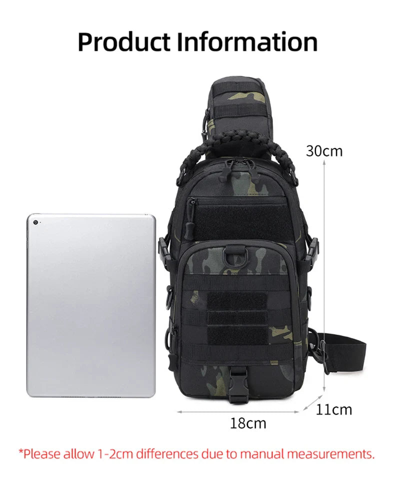 Men’s Tactical Camping Chest Bag – Outdoor MOLLE Sling Shoulder Pack for Hiking, Cycling, Fishing & Climbing