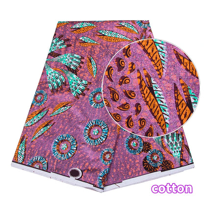 100% Cotton African Ankara Wax Fabric - 6 Yards Party Dress Sewing & Craft Print