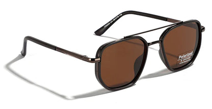 Peekaboo TR90 Polarized Sunglasses – Retro Metal Square Style for Men & Women, UV400 Double Bridge Driving Glasses