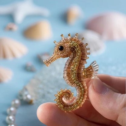 Creative Beaded Embroidery Kit - Cute Ocean Animal DIY Beadwork Set for Beginners, Relaxing Craft & Decorative Projects