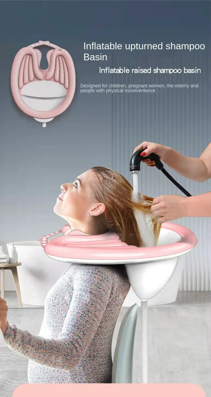 Inflatable Hair Washing Basin – Portable PVC Foldable Shampoo Basin for Pregnant Women, Elderly & Patients