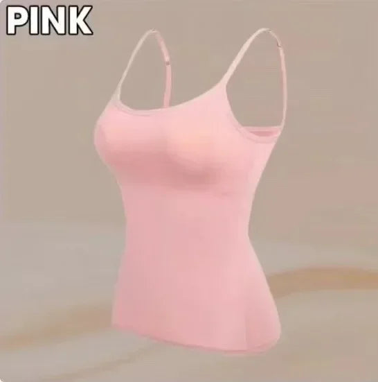 Women Cami Bra Top - Built-In Padded Bra Camisole Vest for Sleepwear, Home Wear & Casual Style