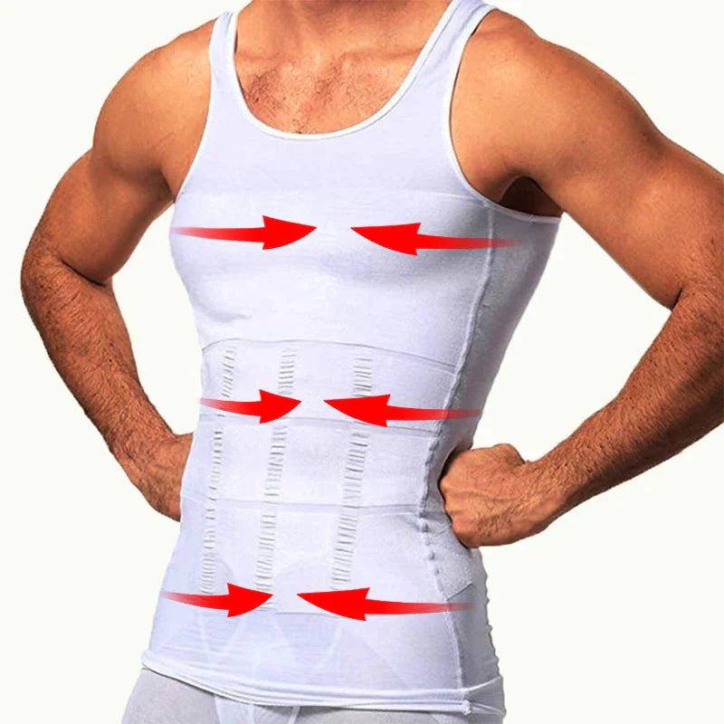 Men's Slimming Body Shaper – Compression Shirt for Gynecomastia, Moobs & Abdomen Control | Workout Tank Top Undershirt