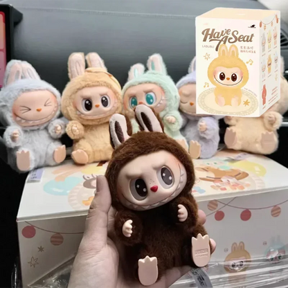 1:1 High-Quality Macaron 2nd The Monsters Labubu Sitting Party Vinyl Plush Blind Box Doll Gift