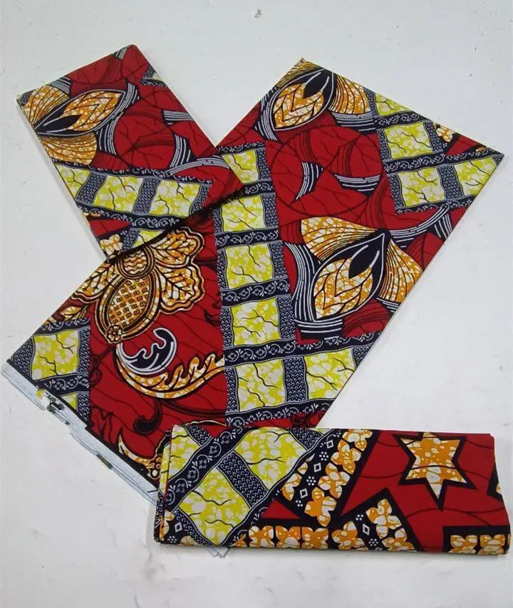 100% Cotton Ankara Fabric - High Quality African Print Batik Real Wax Pagne 6 Yards for Stylish Sewing