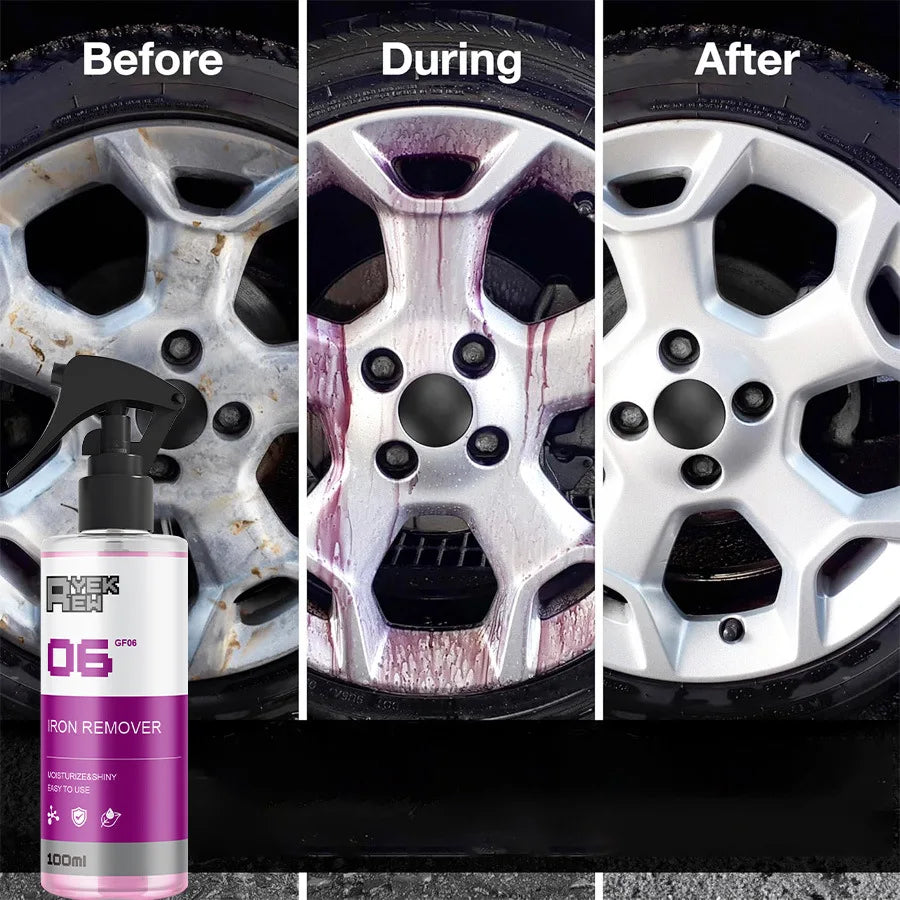 Car Rust Remover Spray - Fast Auto Rust Cleaner with Anti-Corrosion Protection & Tire Shine Maintenance Formula