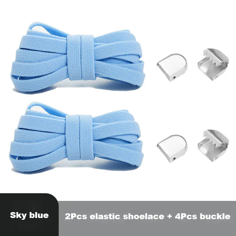 No-Tie 8MM Flat Elastic Shoelaces – Quick Sneakers Laces for Kids & Adults, Shoe Accessories