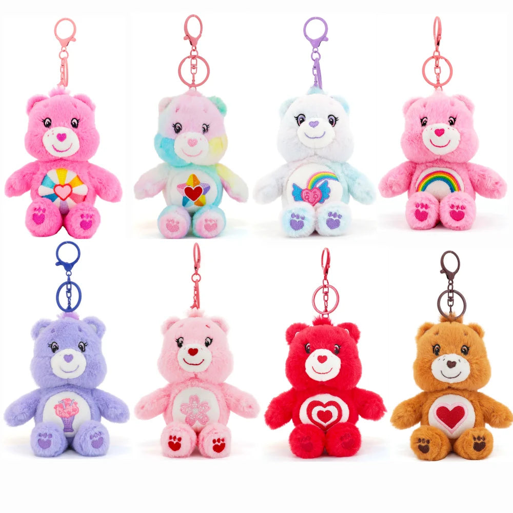 Care Bears Plush Keychain - 15cm Squeaky Bear Pendant for Backpack & Luggage Gift