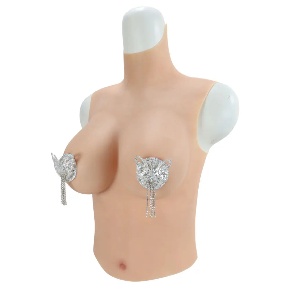 Silicone Breast Forms - Realistic Half-Body Breastplate with C/D/G/H Cup Options