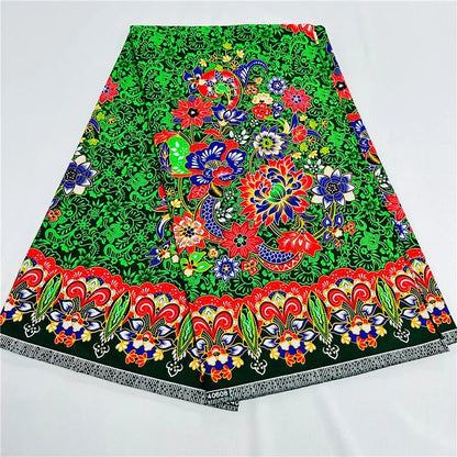 6 Yards African Real Wax Ankara Fabric - 100% Cotton Party Dress Print