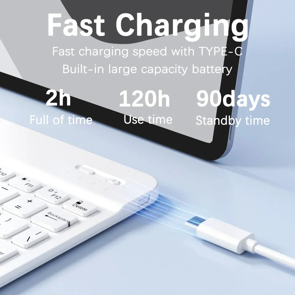 Wireless Bluetooth Keyboard - Ultra-Thin 78-Key Rechargeable Portable Keyboard for iPad, Android & iOS Tablets