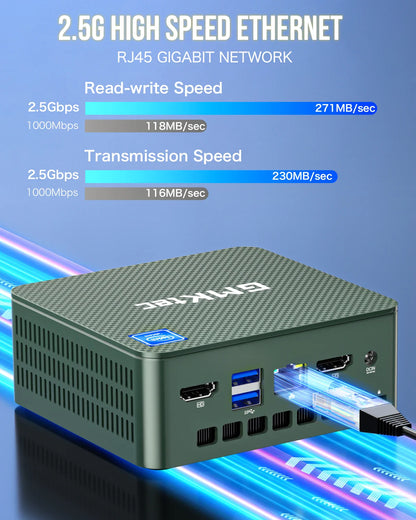 GMKtec G3 Mini PC – Intel Alder Lake N100, Windows 11 Pro, 8/16GB DDR4, 256/512GB PCIe SSD, WiFi 6, BT5.2 Desktop Computer