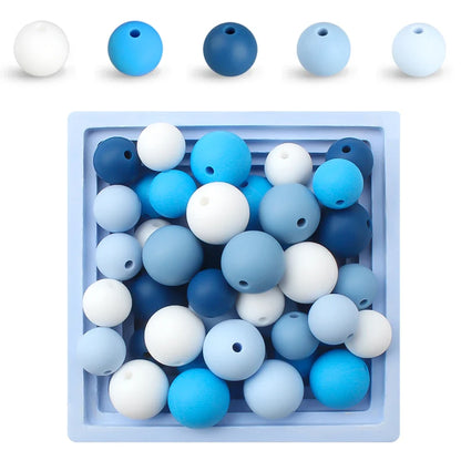 15mm Silicone Beads Set - Colorful Loose Beads for DIY Keychains, Jewelry & Beaded Pen Crafts