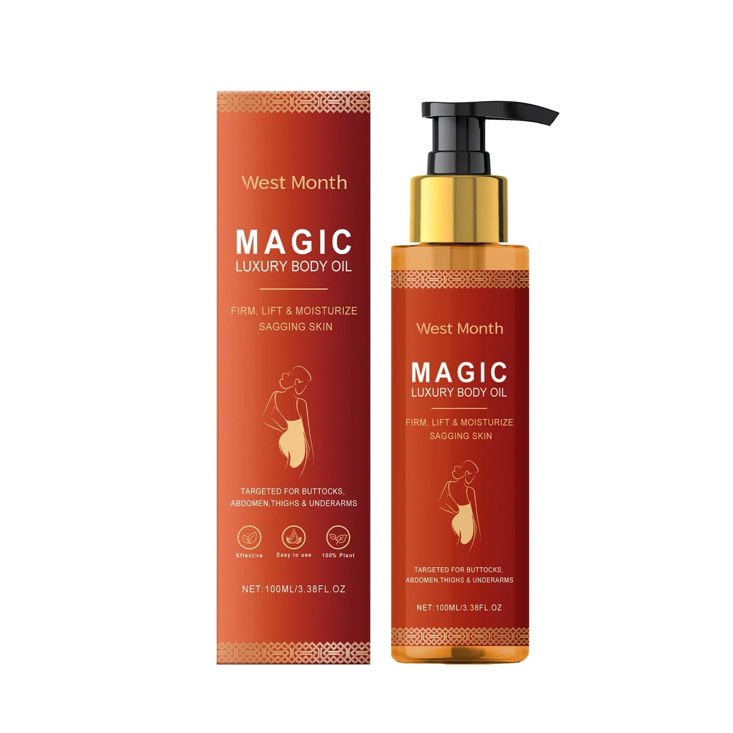 West Montr Body Tightening Oil - Daily Moisturizing Skin Care Formula for Nourishing, Softening & Hydrating Skin