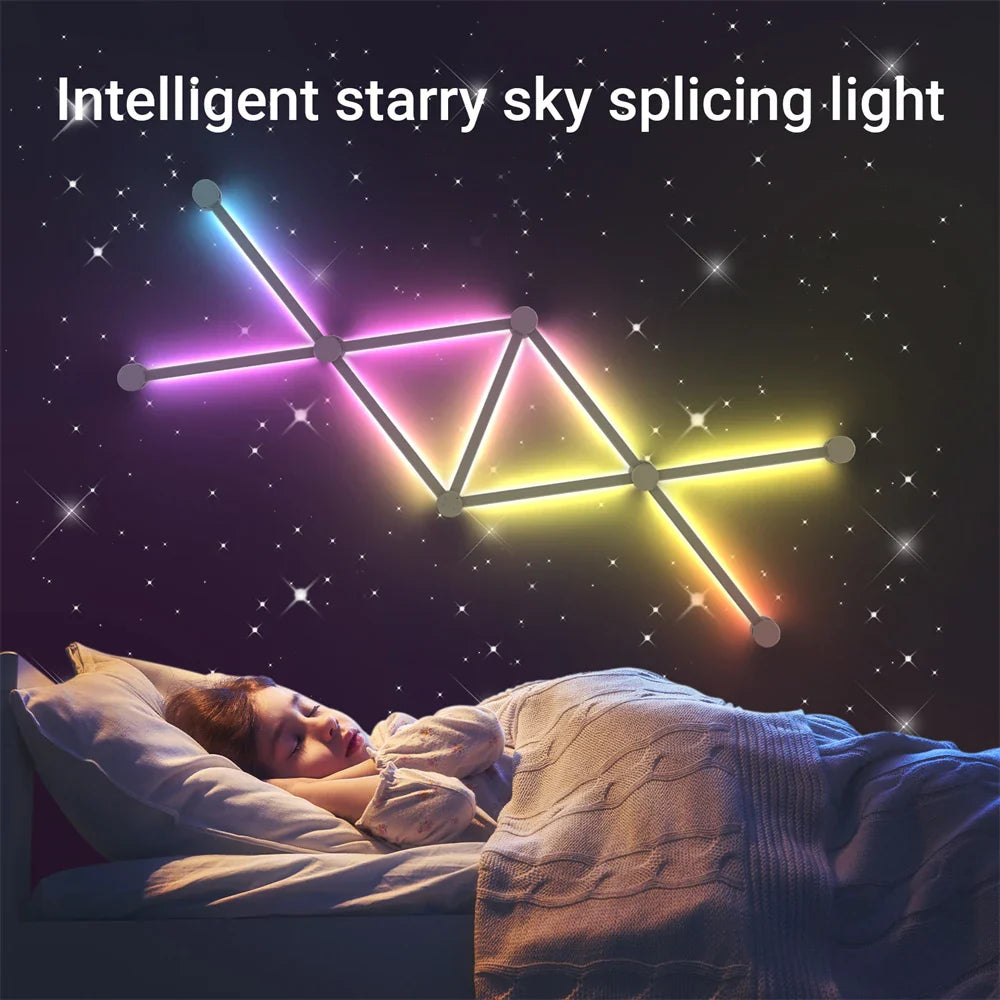 RGB Smart Wall Light - Splicing DIY Atmosphere Lamp, Voice-Controlled for Esports Room, Bedroom, & Bar Decoration