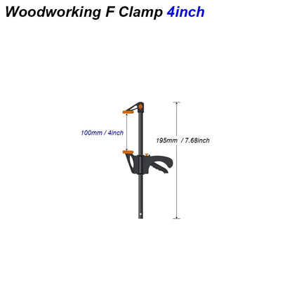 4-Inch F-Style Woodworking Clamp - Quick-Release Ratchet Squeeze Clamp for Carpentry & DIY Projects