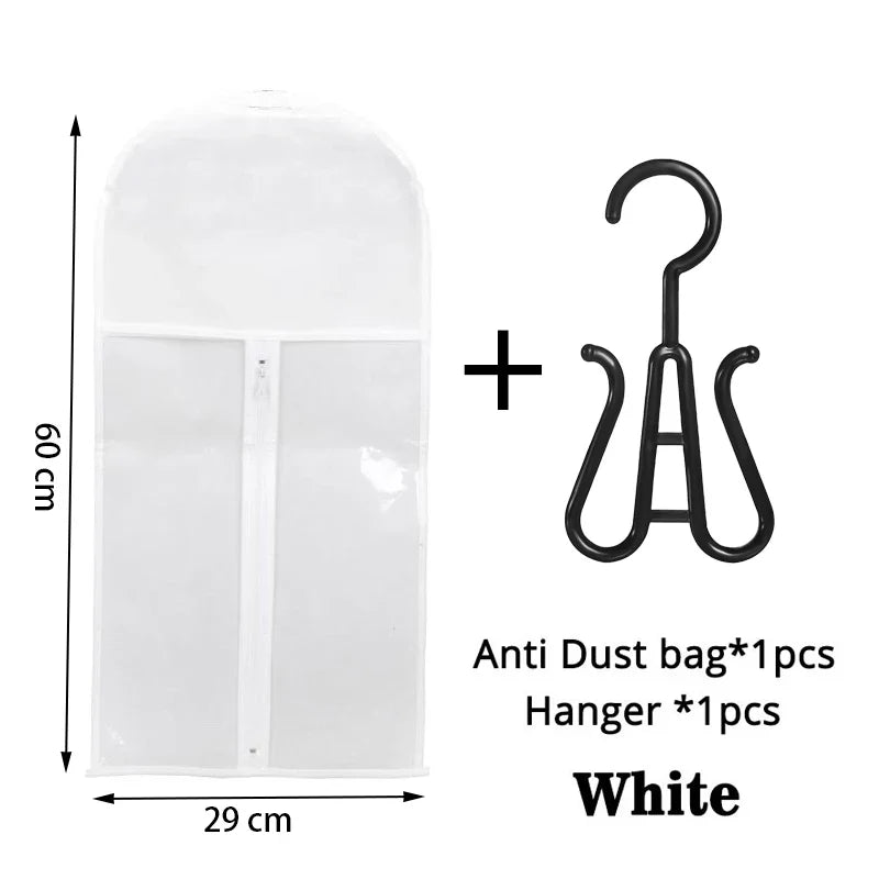 Wig Storage Bag with Hanger - Plastic Hanging Organizer for Virgin Hair, Black Wigs & Multiple Hair Extensions