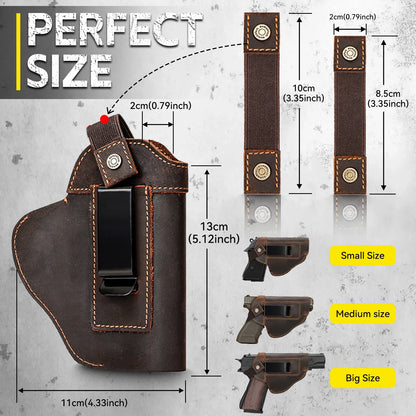 IWB/OWB Leather Holster for Glock & Taurus Pistols – Concealed Carry Gun Holster for Multiple Models