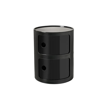 Nordic Minimalist White Bedside Table – Modern Round Plastic Side Cabinet, Small Creative Storage Unit