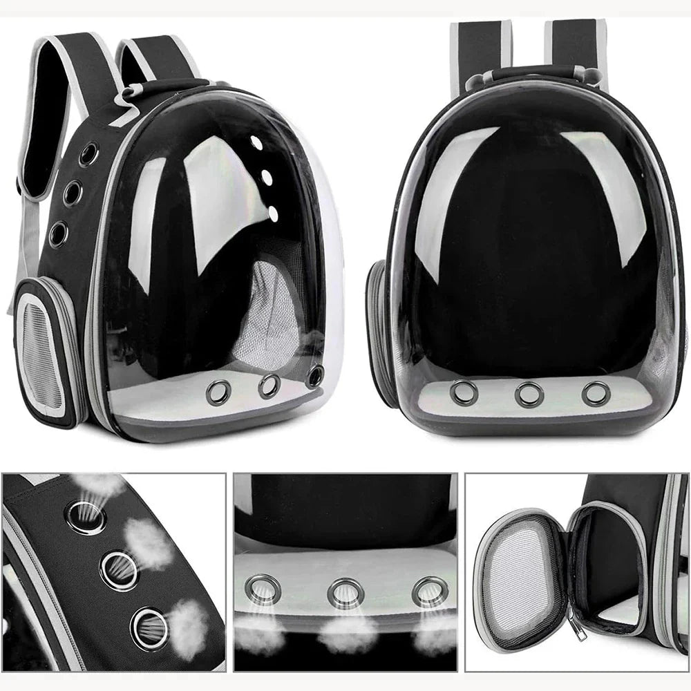 Cat Pet Carrier Backpack – Transparent Bubble Capsule Design, Breathable Travel Bag for Small Pets (Cats, Puppies, Birds)