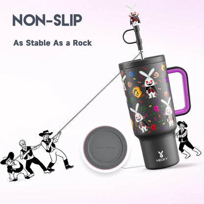 Meoky 40oz Halloween Tumbler with Straw – Insulated Stainless Steel Coffee Cup, Leak-Proof, Non-Slip, Portable Vacuum Car Mug