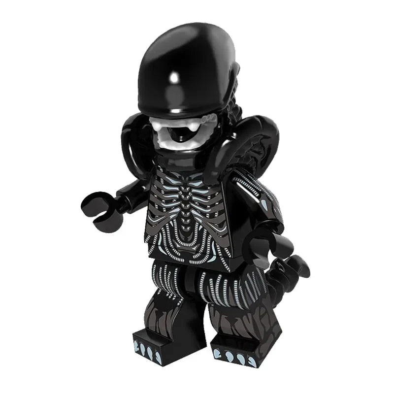 Locking Alien Action Figure — Prometheus Ice Monster Robot Building Blocks Toy, Educational Gift for Children